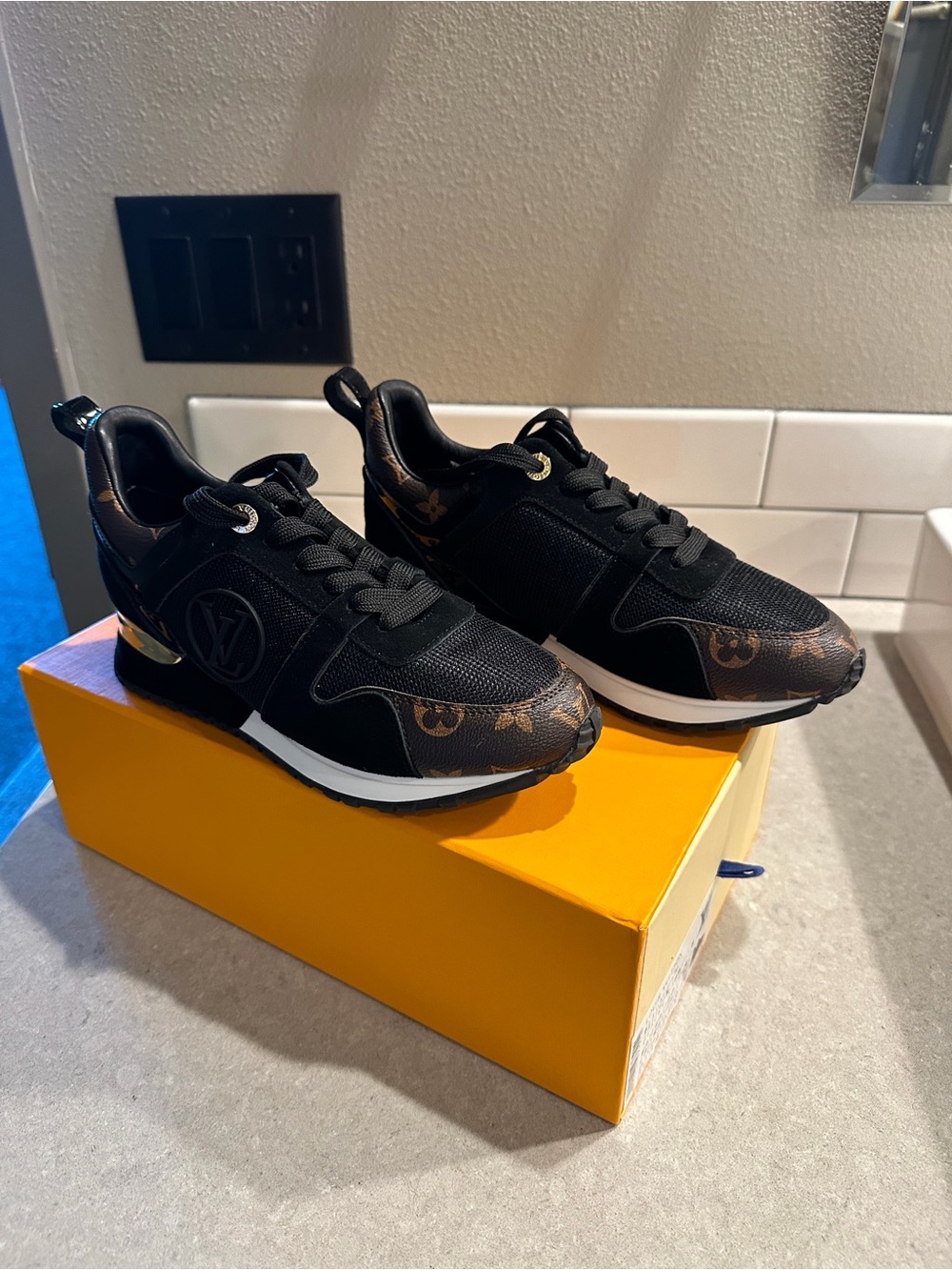 Louis Vuitton Black & Brown Monogram Runner Sneaker - Women